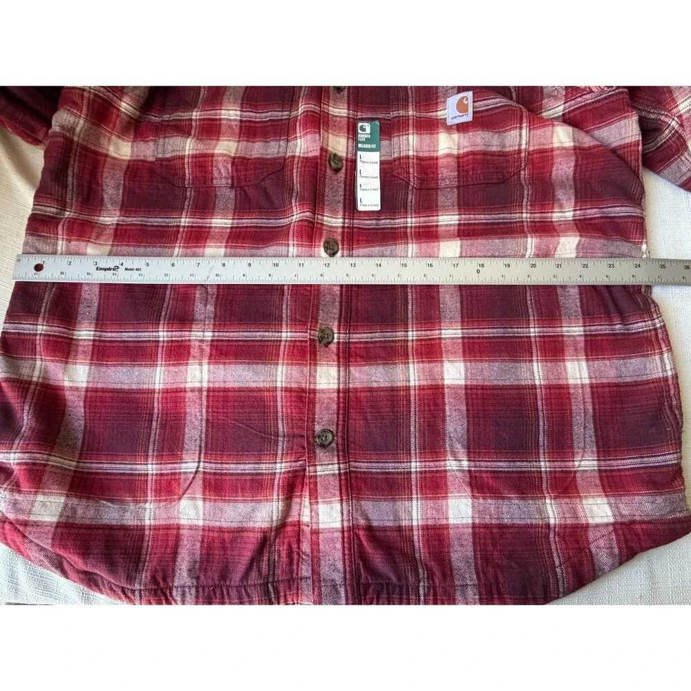 Carhartt Rugged Flex Fleece Lined Flannel Shirt Jacket Men's L Plaid NWT